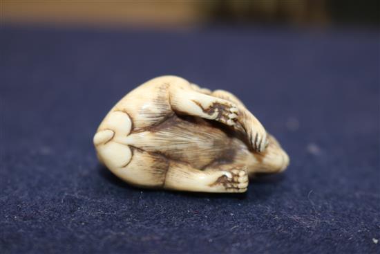 A 19th century Japanese ivory monkey group netsuke